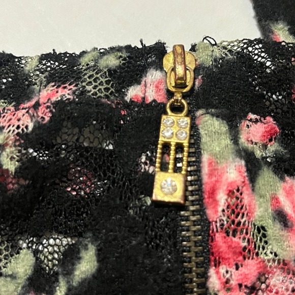 T & Y Burnout Floral Velvet Sheer Mesh Top XS Whimsigoth Y2K Fairy Grunge Layer - Picture 7 of 8